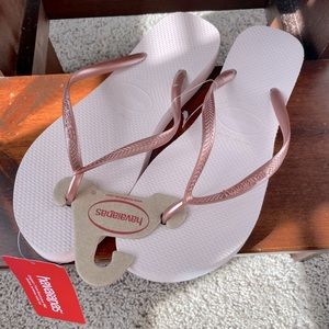 Ballet pink flat form havianas